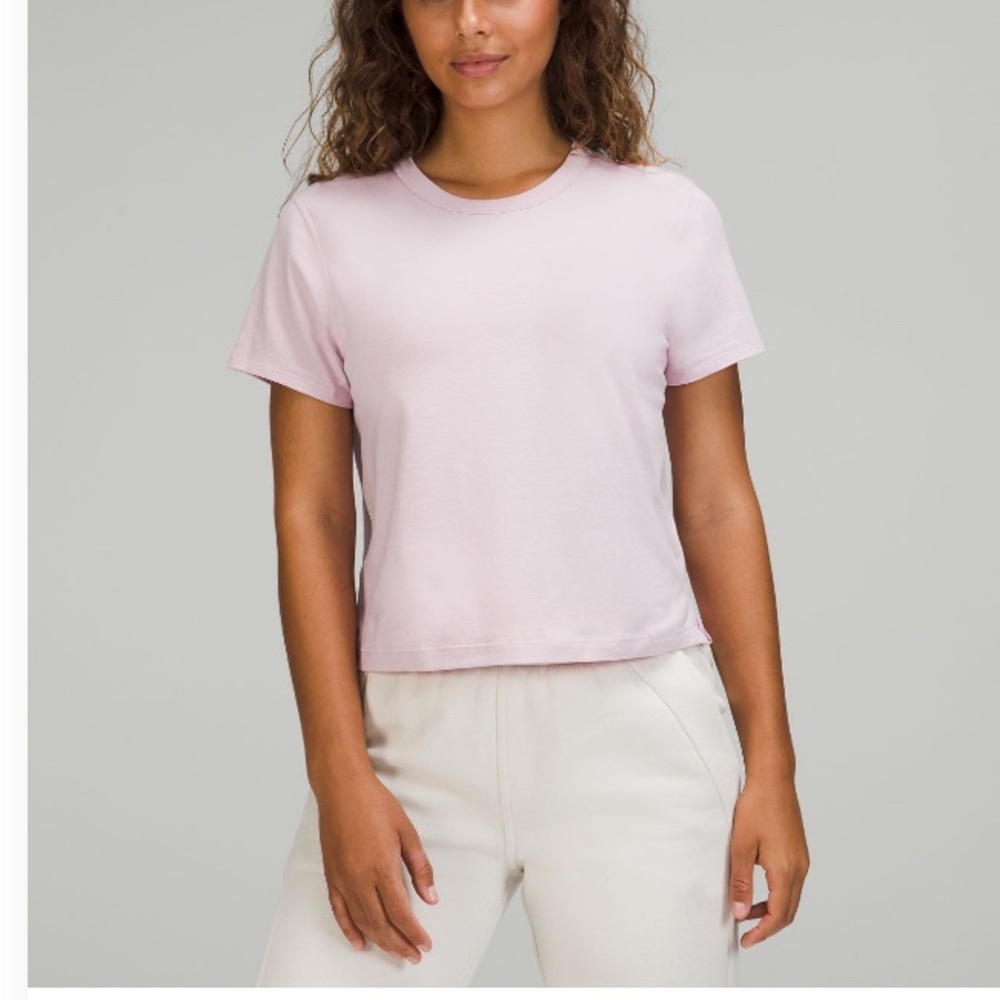 Lululemon Classic-Fit Cotton-Blend T-Shirt Pink Peony Sz 6